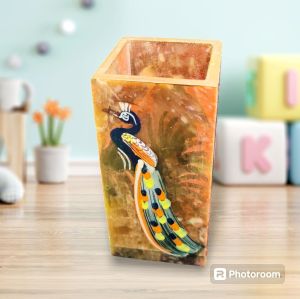 Marble Penstand ( Peacock Design) For Home, Hotel, Office, Gifts Items