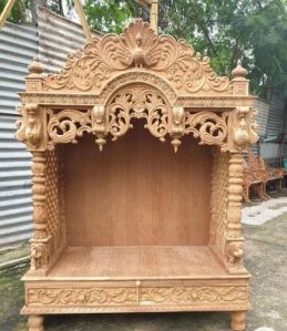 Furniture Redefined Polished Handcrafted Wooden Temple For House, Worship