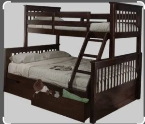 Furniture Redefined Polished Kids Wooden Bunk Bed For Home Use