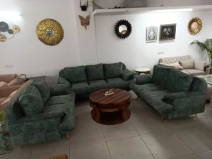 Sea Green Wooden 7 Seater Sofa