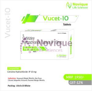 Cetirizine Hydrochloride Tablets 10mg, Packaging Type : Box