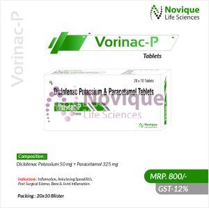 Diclofenac Potassium and Paracetamol Tablets For Clinical, Hospital