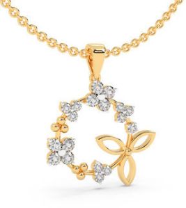 Enchanting Butterfly Circle Diamond Pendant