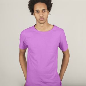 Mens Cotton Plain Regular Size Lavender T-shirt GSM, Size S/m/l/xl/xxl