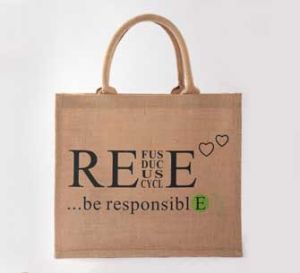 14 X 14 X 5 Inch Jute Shopping Bag