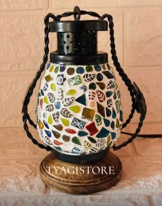 LED Paint Coating Mild Steel Decorative Lantern Table Lamp, Packaging Type : Box