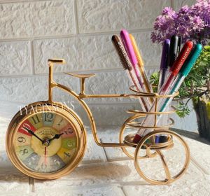 Fancy Metal Cycle Table Clock For Home, Office, Decoration