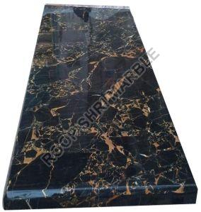 Polished Black Marble Table Top, Shape : Rectangular