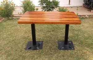 Iron Table With Wooden Top, Specialities : Attractive Designs, Fine Finished