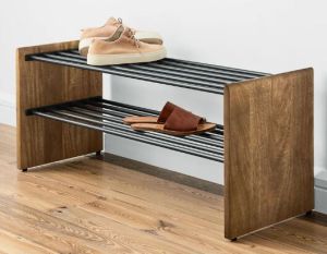 Wood 2 Tier Shoe Rack