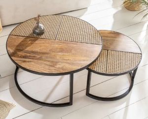 Round Nesting Coffee Table Set Of 2