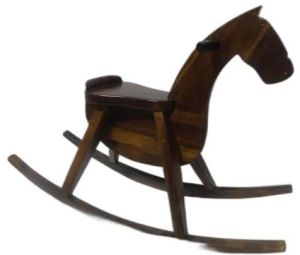 Wooden Rocking Horse Chair, Color : Dark Brown