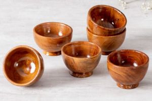 Wooden Small Bowl Set of 6