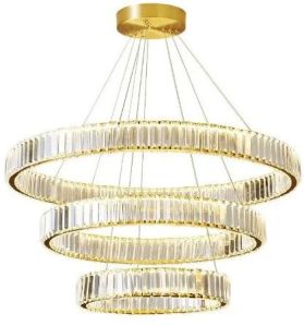 Polished Metal Decorative LED Hanging Chandelier For Home, Hotel, Restaurant