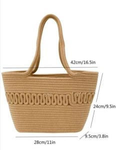 Plain Ladies Jute Hand Bag For Office Use