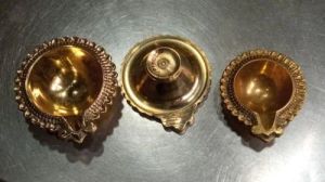 Polished Brass Kuber Diya Set For Pooja