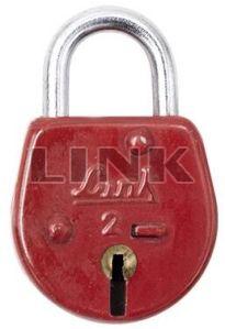 Plain Colour Coated Iron Link Red Pad Lock, For Door, Feature : High Quality