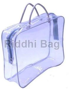 Plain PVC Zipper Bags, Color : Transparent