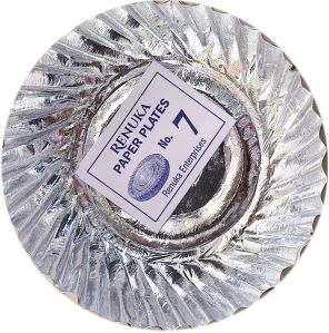 No.7 Disposable Silver Paper Plate For Event, Party, Snacks