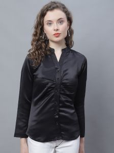 Ladies Black Satin Top