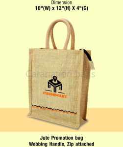 10x12x4  Inch Jute Promotional Bag