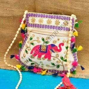 NVKA Cotton Embroidered Sling Bag For Office, College