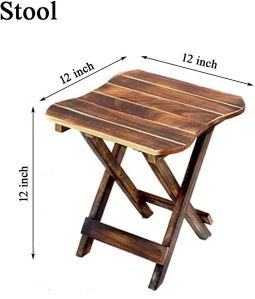 Plain Polished Square Wooden Stool, Color : Brown