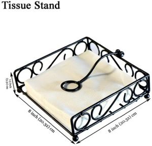 Polished Iron Black Tissue Paper Stand