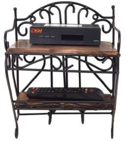 Wooden & Iron Set Top Box Stand