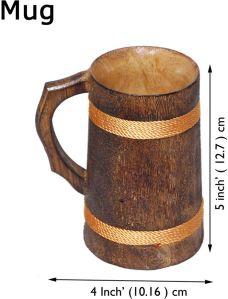 Plain Polished Wooden Coffee Mug For Drinking Purpose