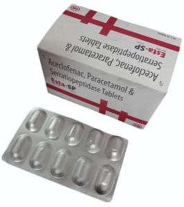 Aceclofenac, Paracetamol & Serratiopeptidase Tablets