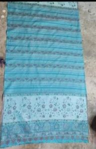 Ladies Light Blue Printed Silk Shawl