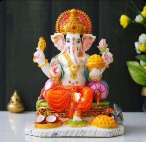 PSC Marble Ganesh Murti, Shape : Irregular