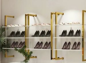 Polished Wall Mounted Shoe Rack For Commercial (footwear Shops)