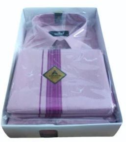 Mens Purple Cotton Dhoti Shirt Set