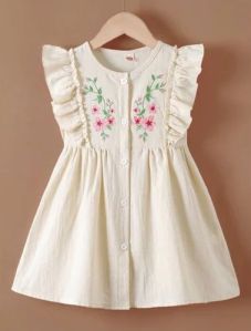 Rayon Embroidery Designer Kids Frock