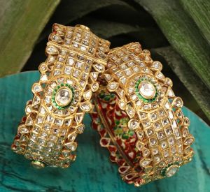 Diamond Polki Bangles, Technics : Machine Made