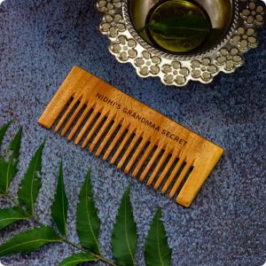 Kacchi Neem Comb - Wooden Comb For Men & Women - 1pc