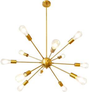 12 Lights Plating Golden Chandelier Light Fixture For Dining Room, Bed Room, Kitchen, Hall