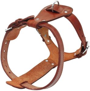 Brown Leather Dog Harness