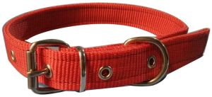 Plain Red PP Dog Collar, Buckle Material : Brass