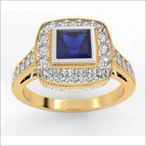 Blue Gemstone Diamond Rings