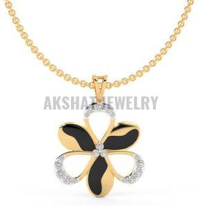 Designer Enamel Design Diamond Pendant