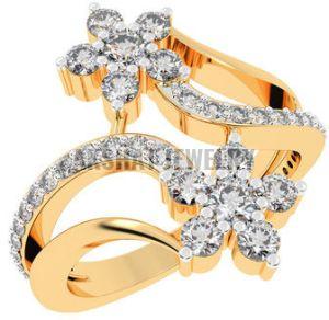 Twin Flower Designer Diamond Ring