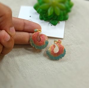 Green Color Meenakari Earrings