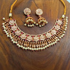 Indiacz Barss Brass Kundan Imitation Jewellery Wedding, Gender : Female, Main Stone : Kunhan