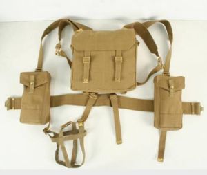 Plain Canvas 1937 Khaki Webbing Set For Designed Carrying Ammunition, Personal Items, Canteens, Tools