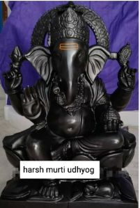 Polished Black Marble Ganesh Statue Model All, Speciality : Shiny