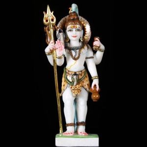 Printed Marble Shiva Statue, Packaging Type : Carton Box