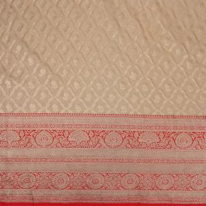 Almond Brown Jamawar Silk Fabric
